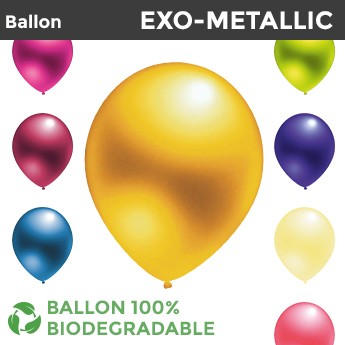 Ballon gonflable métallisé, 20 couleurs, 4 diamètres