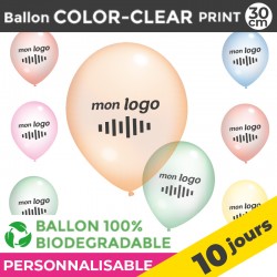 Ballon COLOR-CLEAR print 30cm | 10 Jours
