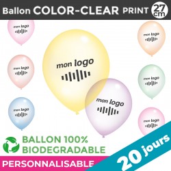 Ballon COLOR-CLEAR print 27cm | 20 Jours