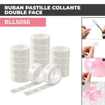 BL56 Ruban Pastille collante à Ballon - Double face