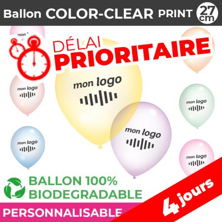 Ballon COLOR-CLEAR print 27cm | 4 Jours